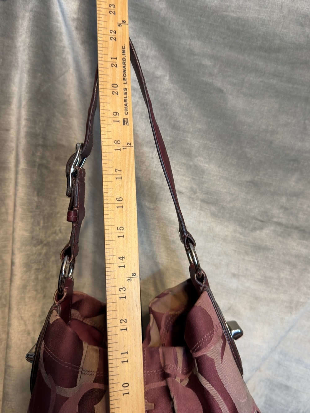 Coach Vintage Penelope Bordeaux Burgundy Optic Signature Hobo Shoulder Bag - Picture 8 of 16